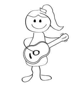Gitarren-Babsi-Figur-SCHWARZ Gitarren Babsi-Illustration